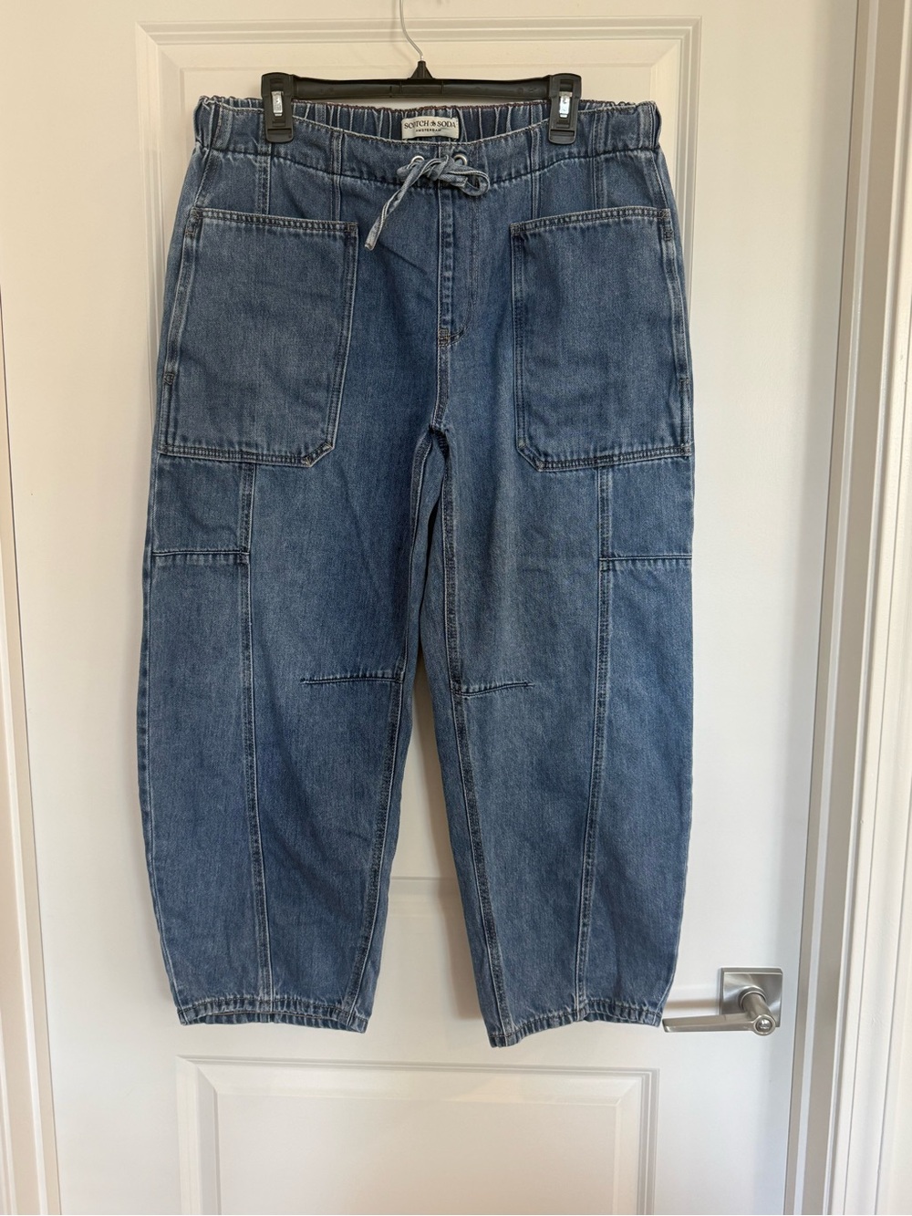 Scotch & Soda Pull-in Drawstring Barrel Leg Jeans